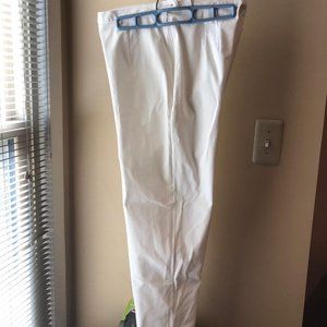 L.L. Bean White Side Zip Straight Leg Pants